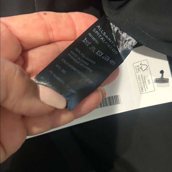 All Saints Black and Artistic Print Tank Tops - Picture 6 of 7